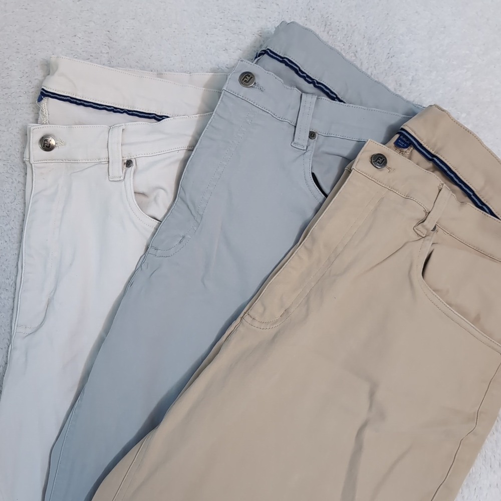3 Pack FJ FootJoy Pants Mens 36"x26" Stretch Cotton Blend Lightweight 5‎ Pocket